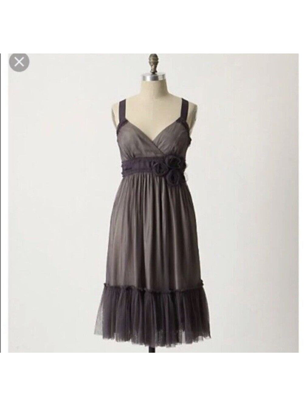 NEW Spirited Away Grey Dress Anthropologie Moulinette Soeurs Size 0 POCKETS